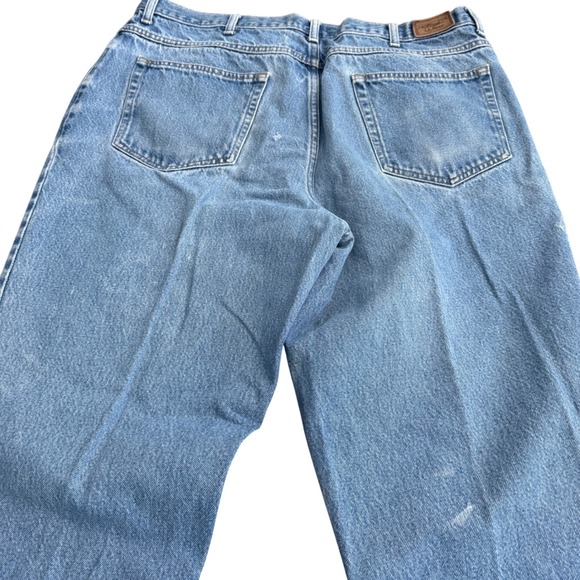 LL‎ Bean Natural Fit Jeans Mens 40x34 (38x32) Light Wash Denim Straight Leg - Picture 11 of 12